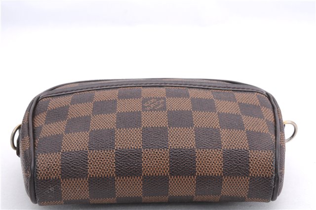 Authentic Louis Vuitton Damier Pochette Ipanema Waist Bag XS N51296 LV 5401E