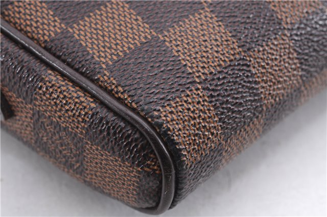 Authentic Louis Vuitton Damier Pochette Ipanema Waist Bag XS N51296 LV 5401E