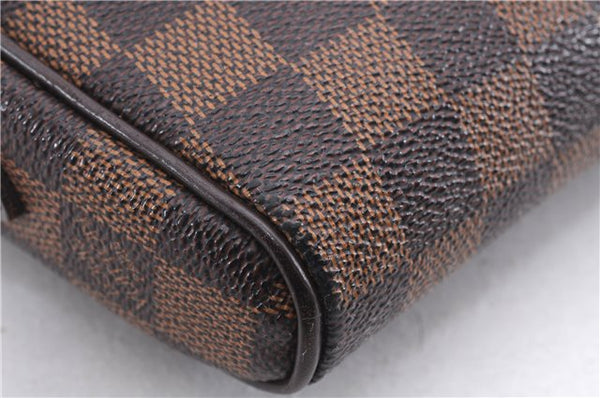 Authentic Louis Vuitton Damier Pochette Ipanema Waist Bag XS N51296 LV 5401E