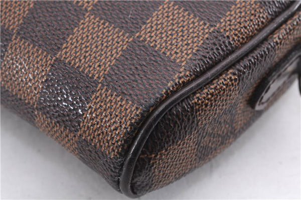 Authentic Louis Vuitton Damier Pochette Ipanema Waist Bag XS N51296 LV 5401E
