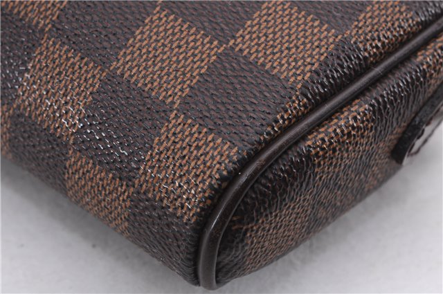 Authentic Louis Vuitton Damier Pochette Ipanema Waist Bag XS N51296 LV 5401E