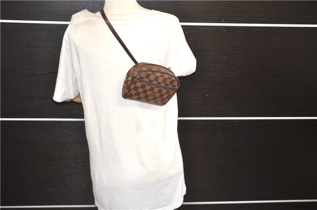Authentic Louis Vuitton Damier Pochette Ipanema Waist Bag XS N51296 LV 5401E