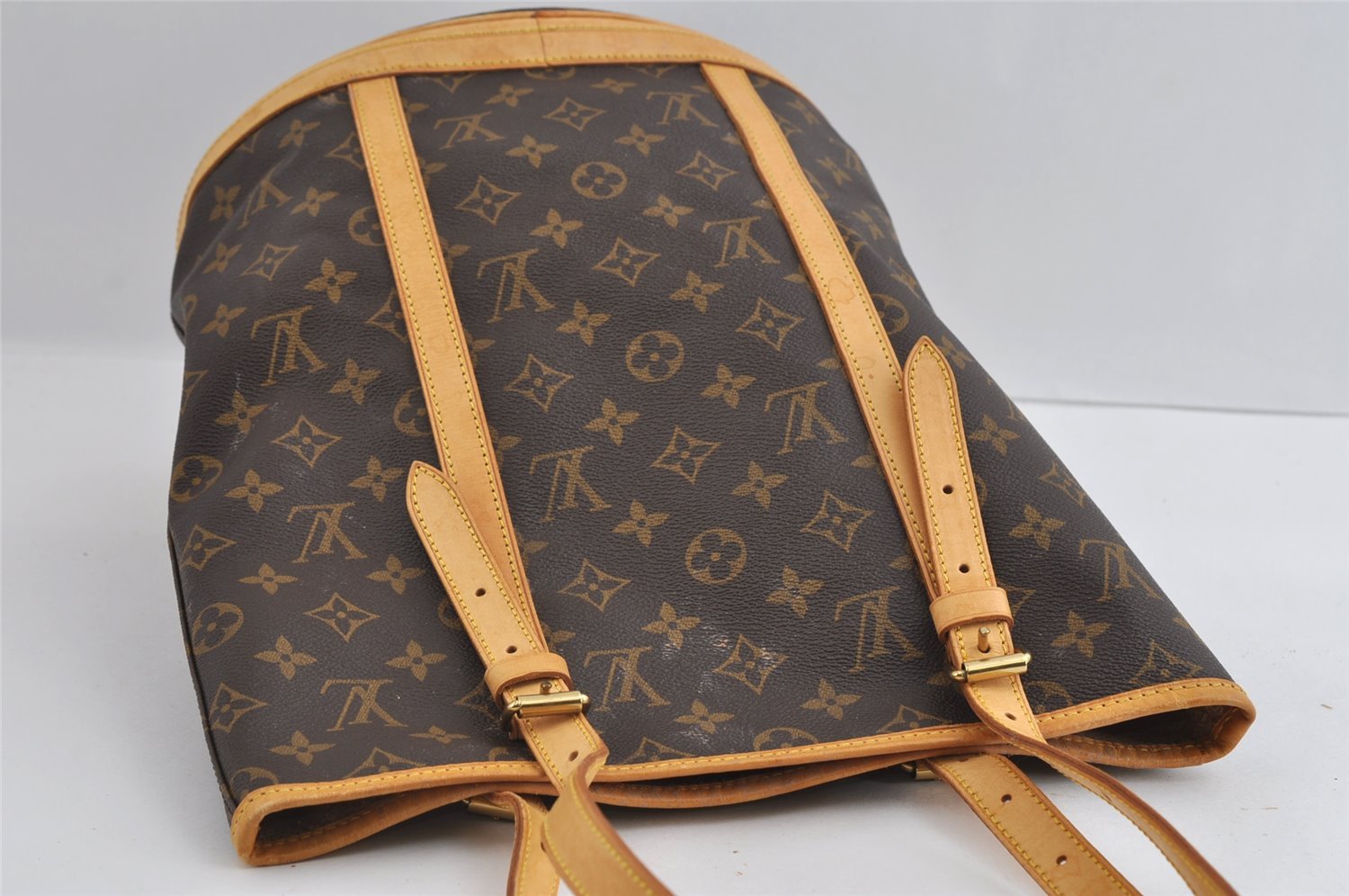 Authentic Louis Vuitton Monogram Bucket GM Shoulder Tote Bag M42236 Junk 5401I