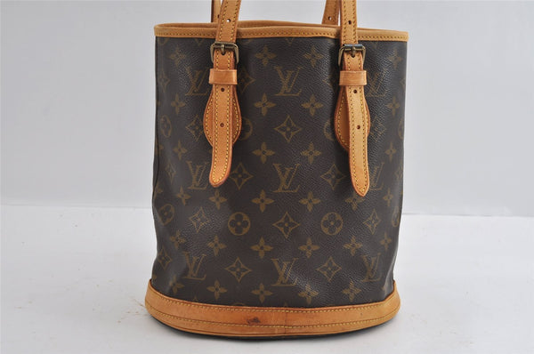 Authentic Louis Vuitton Monogram Bucket PM Shoulder Bag Old Model LV Junk 5402I