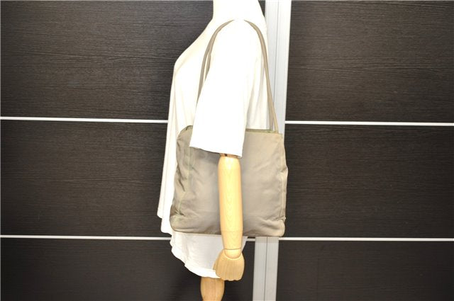 Authentic PRADA Nylon Shoulder Hand Bag Purse Beige 5405C