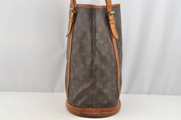 Authentic Louis Vuitton Monogram Bucket GM Shoulder Tote Bag M42236 Junk 5405I