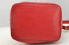 Authentic Louis Vuitton Epi Petit Noe Shoulder Drawstring Bag M44107 Red 5406I