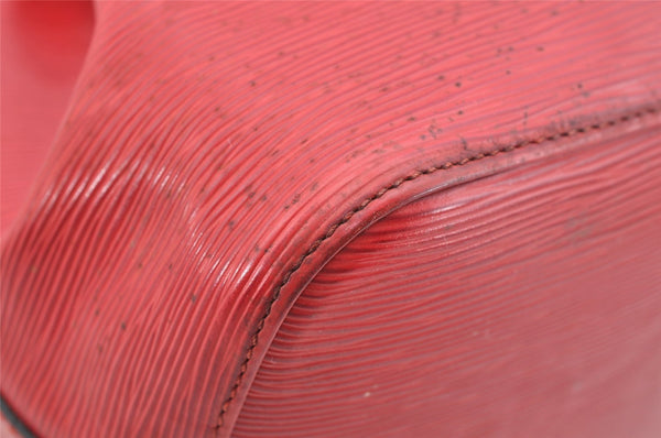 Authentic Louis Vuitton Epi Petit Noe Shoulder Drawstring Bag M44107 Red 5406I