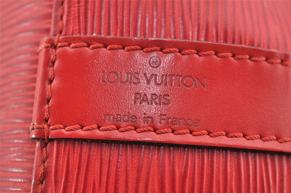 Authentic Louis Vuitton Epi Petit Noe Shoulder Drawstring Bag M44107 Red 5406I
