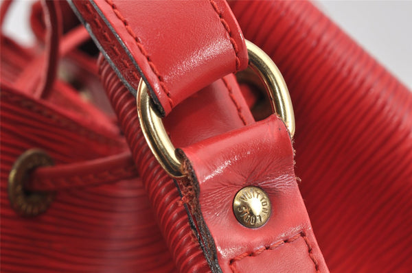 Authentic Louis Vuitton Epi Petit Noe Shoulder Drawstring Bag M44107 Red 5406I