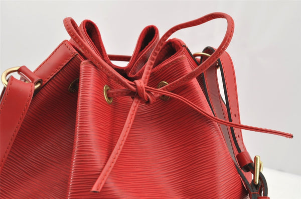 Authentic Louis Vuitton Epi Petit Noe Shoulder Drawstring Bag M44107 Red 5406I