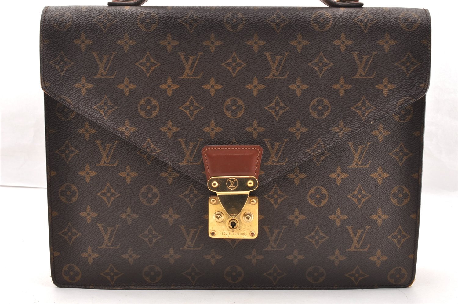 Auth Louis Vuitton Monogram Porte Documents Bandouliere M53338 Briefcase 5408I