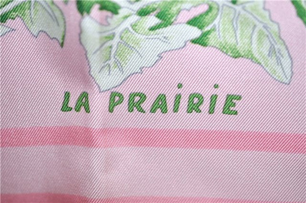 Authentic HERMES Carre 90 Scarf "LA PRAIRIE " Silk Pink 5411C