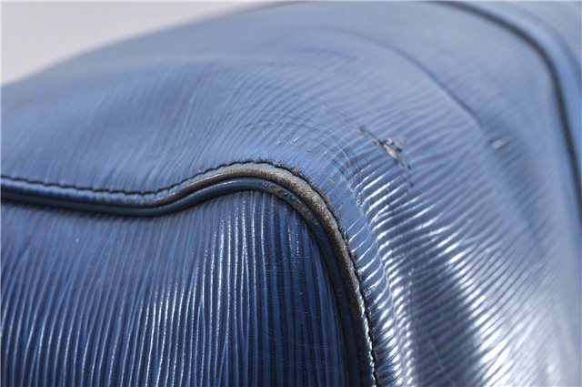 Authentic Louis Vuitton Epi Keepall 45 Boston Travel Bag Blue M42975 LV 5412D