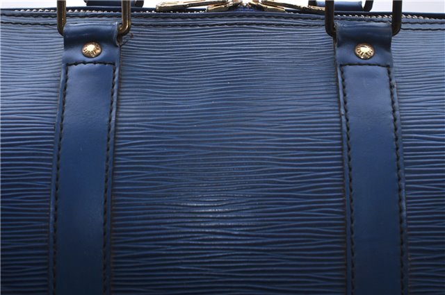 Authentic Louis Vuitton Epi Keepall 45 Boston Travel Bag Blue M42975 LV 5412D