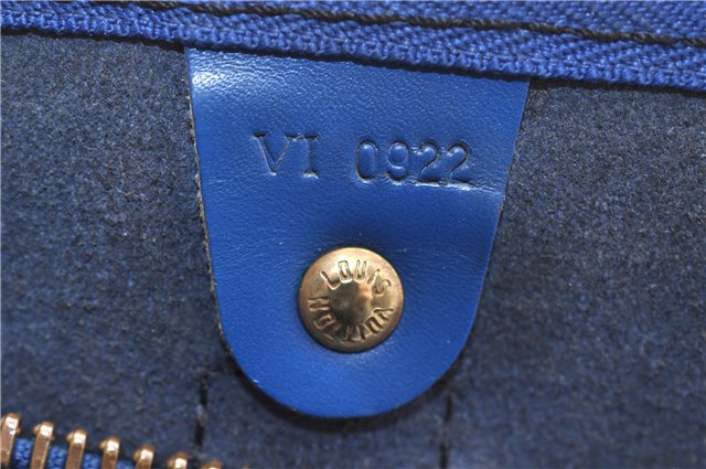 Authentic Louis Vuitton Epi Keepall 45 Boston Travel Bag Blue M42975 LV 5412D