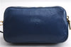 Authentic MIU MIU Leather Hand Pouch Purse 5ARH02 Blue Box 5412E