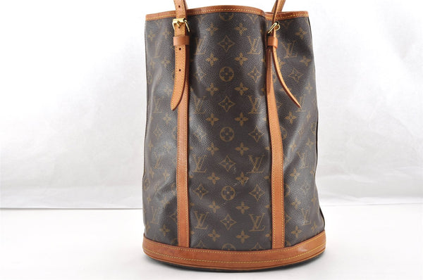 Authentic Louis Vuitton Monogram Bucket GM Shoulder Tote Bag M42236 Junk 5412I