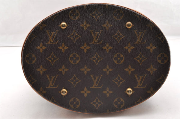 Authentic Louis Vuitton Monogram Bucket GM Shoulder Tote Bag M42236 Junk 5412I