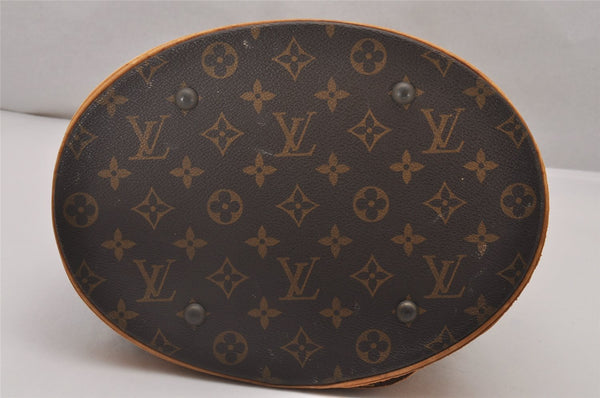 Authentic Louis Vuitton Monogram Bucket GM Shoulder Tote Bag M42236 Junk 5413I