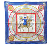Authentic HERMES Carre 90 Scarf "FEUX D'ARTIFICE" Silk Blue 5414D