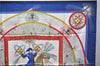 Authentic HERMES Carre 90 Scarf "FEUX D'ARTIFICE" Silk Blue 5414D