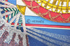 Authentic HERMES Carre 90 Scarf "FEUX D'ARTIFICE" Silk Blue 5414D