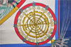 Authentic HERMES Carre 90 Scarf "FEUX D'ARTIFICE" Silk Blue 5414D