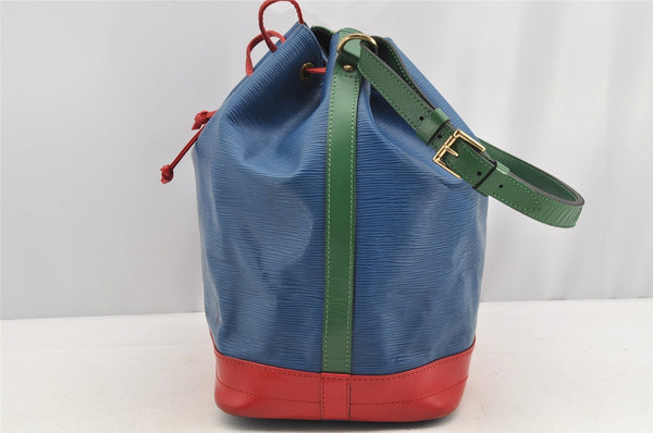 Auth Louis Vuitton Epi Noe Tricolor Red Blue Green M44084 Drawstring Bag 5414I
