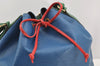 Auth Louis Vuitton Epi Noe Tricolor Red Blue Green M44084 Drawstring Bag 5414I