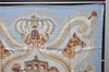 Authentic HERMES Carre 90 Scarf "PAPEROLES" Silk Ivory Light Blue 5415D