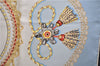 Authentic HERMES Carre 90 Scarf "PAPEROLES" Silk Ivory Light Blue 5415D