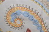 Authentic HERMES Carre 90 Scarf "PAPEROLES" Silk Ivory Light Blue 5415D