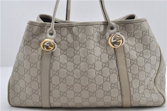 Authentic GUCCI Guccissima Twins Leather Shoulder Hand Bag 232957 Ivory 5416E
