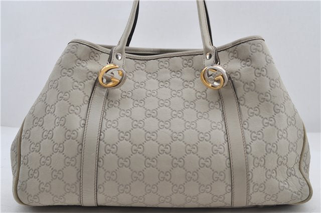 Authentic GUCCI Guccissima Twins Leather Shoulder Hand Bag 232957 Ivory 5416E
