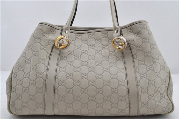 Authentic GUCCI Guccissima Twins Leather Shoulder Hand Bag 232957 Ivory 5416E