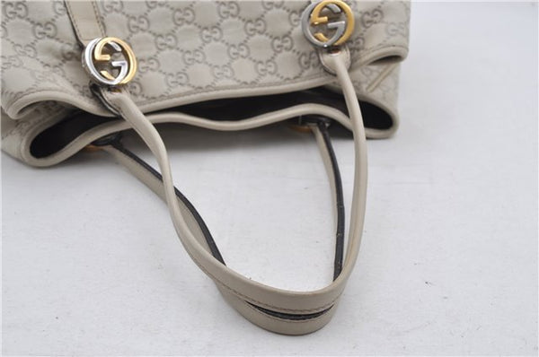 Authentic GUCCI Guccissima Twins Leather Shoulder Hand Bag 232957 Ivory 5416E