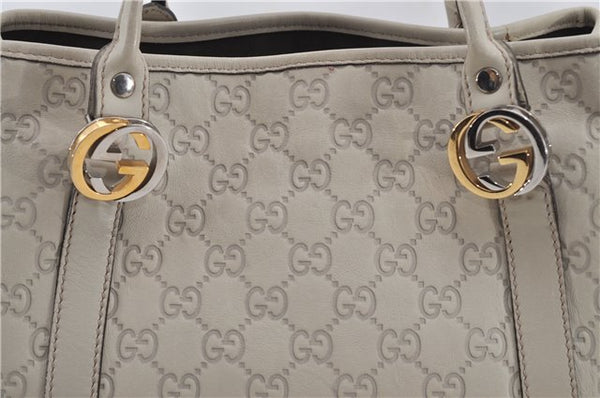 Authentic GUCCI Guccissima Twins Leather Shoulder Hand Bag 232957 Ivory 5416E