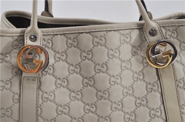 Authentic GUCCI Guccissima Twins Leather Shoulder Hand Bag 232957 Ivory 5416E