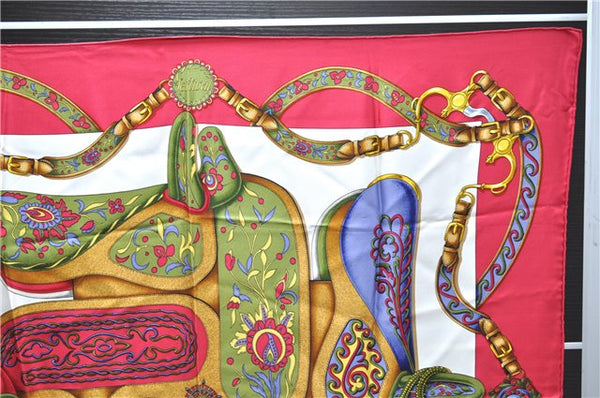 Authentic HERMES Carre 90 Scarf "Festival" Silk Red 5417D