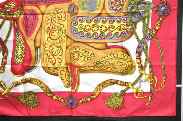 Authentic HERMES Carre 90 Scarf "Festival" Silk Red 5417D