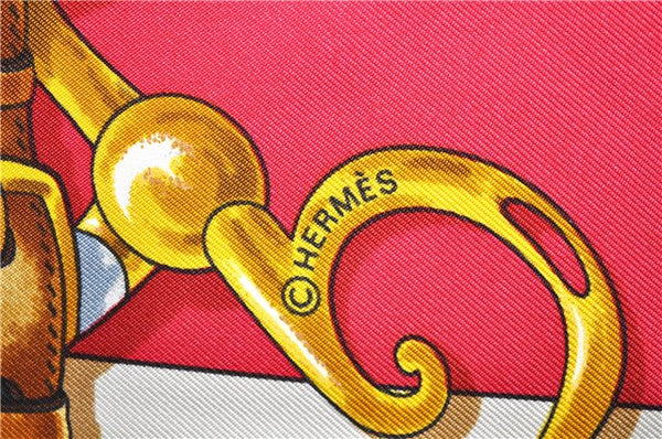 Authentic HERMES Carre 90 Scarf "Festival" Silk Red 5417D