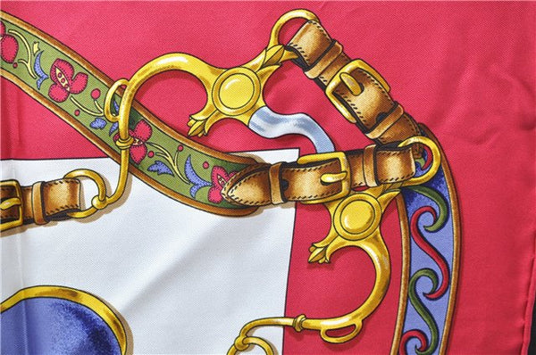 Authentic HERMES Carre 90 Scarf "Festival" Silk Red 5417D