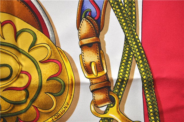 Authentic HERMES Carre 90 Scarf "Festival" Silk Red 5417D