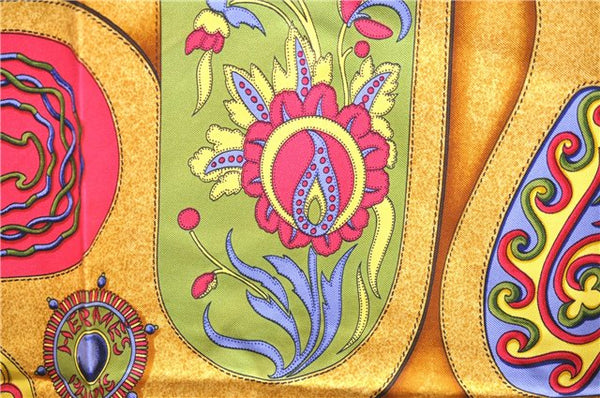 Authentic HERMES Carre 90 Scarf "Festival" Silk Red 5417D