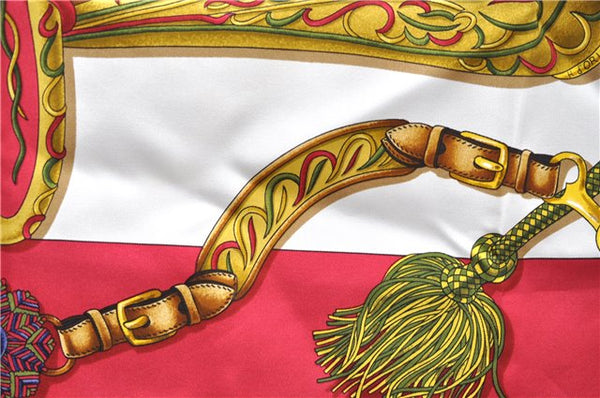 Authentic HERMES Carre 90 Scarf "Festival" Silk Red 5417D