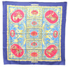 Authentic HERMES Carre 90 Scarf "LA PRESENTATION" Silk Blue Paper Bag 5419D