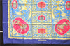Authentic HERMES Carre 90 Scarf "LA PRESENTATION" Silk Blue Paper Bag 5419D