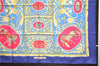 Authentic HERMES Carre 90 Scarf "LA PRESENTATION" Silk Blue Paper Bag 5419D