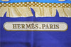 Authentic HERMES Carre 90 Scarf "LA PRESENTATION" Silk Blue Paper Bag 5419D